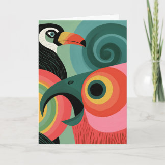 Abstrakte Tukan-Vogel-Geometrie-Kunst aus der Mitt Karte