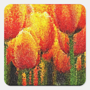 Abstrakte Tulip Painting Art - Aufkleber