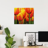 Abstrakte Tulip Painting Art Posters Poster (Heimbüro)