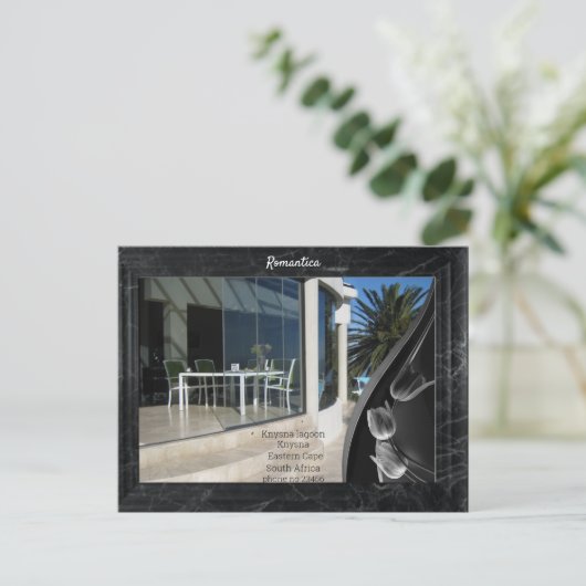 Abstrakte Tulips aus schwarzem Marmor Postkarte (Stehend Vorderseite)