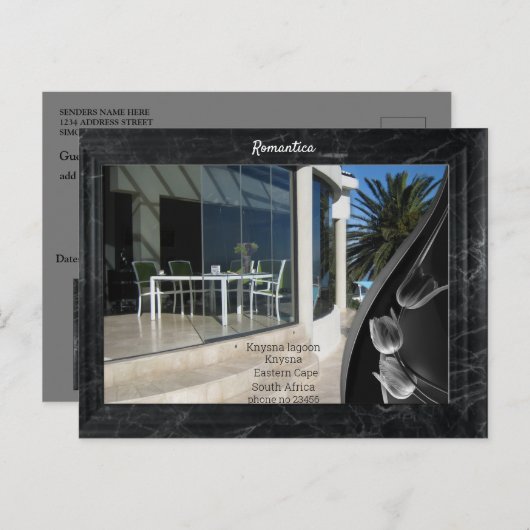 Abstrakte Tulips aus schwarzem Marmor Postkarte (Vorne/Hinten)