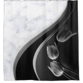 Abstrakte Tulips aus weißem Marmor Duschvorhang (Vorderseite)