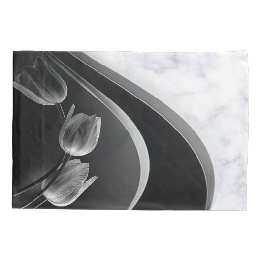 Abstrakte Tulips aus weißem Marmor Kissenbezug (Rückseite)
