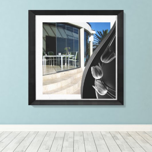 Abstrakte Tulips aus weißem Marmor Leinwanddruck (Insitu (Holzboden))