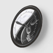 Abstrakte Tulips aus weißem Marmor Runde Wanduhr (Winkel)