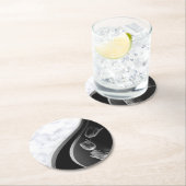 Abstrakte Tulips aus weißem Marmor Runder Pappuntersetzer (Vor Ort)