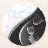 Abstrakte Tulips aus weißem Marmor Runder Pappuntersetzer (Vorderseite)