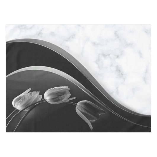 Abstrakte Tulips aus weißem Marmor Tischdecke (Vorderseite (Horizontal))
