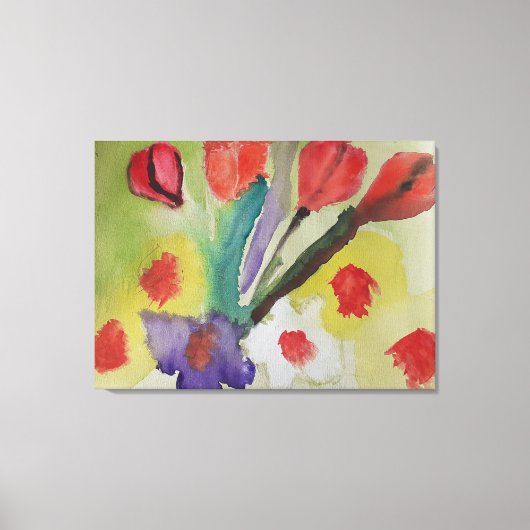 Abstrakte Tulips & Frühlingsblumen Canvas drucken Leinwanddruck (Vorderseite)
