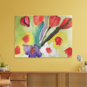 Abstrakte Tulips & Frühlingsblumen Canvas drucken Leinwanddruck (Insitu (Wohnzimmer))