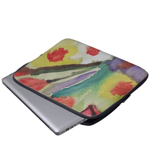 Abstrakte Tulips & Frühlingsblumen Laptop-Sieb Laptopschutzhülle (Vorne Knopf)