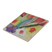 Abstrakte Tulips & Spring Blumen Keramik Tile Fliese (Seite)