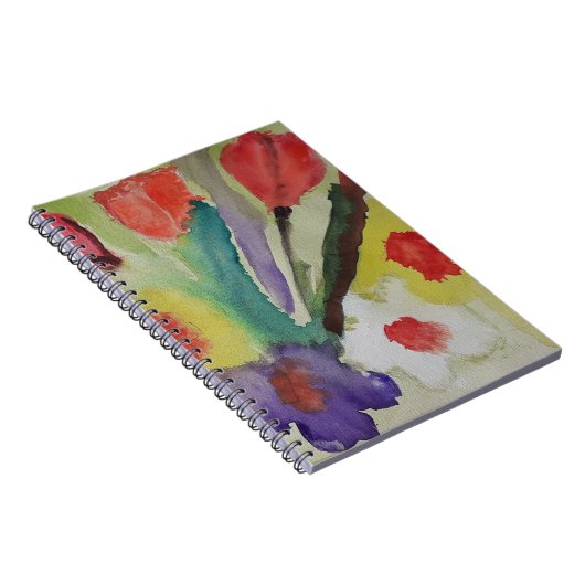 Abstrakte Tulips & Spring Flowers Notebook Notizblock (Rechte Seite)