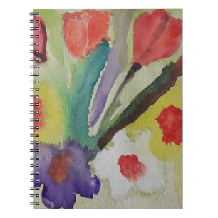 Abstrakte Tulips & Spring Flowers Notebook Notizblock