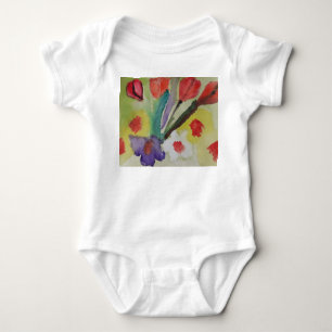 Abstrakte Tulips und Frühlingsblumen Baby Strampler