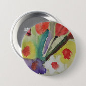 Abstrakte Tulips und Frühlingsblumen Button (Vorne & Hinten)