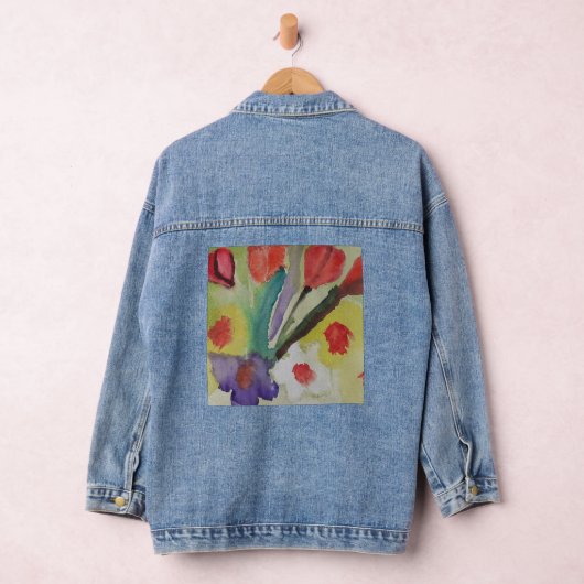 Abstrakte Tulips und Frühlingsblumen Jeansjacke (Hangar)