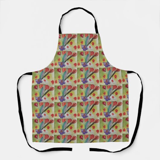 Abstrakte Tulips und Frühlingsblumen Schürze (Vorderseite)
