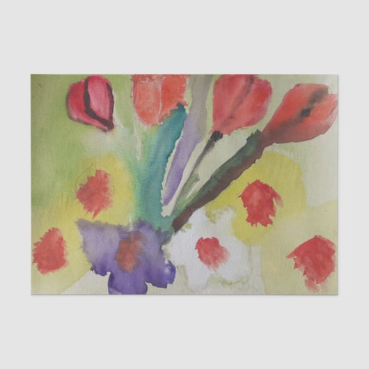 Abstrakte Tulips und Frühlingsblumen Seidenpapier (Vorderseite)
