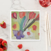 Abstrakte Tulips und Frühlingsblumen Serviette (Beispiel)