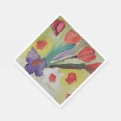 Abstrakte Tulips und Frühlingsblumen Serviette (Ecke)