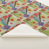 Abstrakte Tulips und Frühlingsblumen Sherpadecke (3/4)