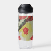 Abstrakte Tulips und Frühlingsblumen Trinkflasche (Rückseite)