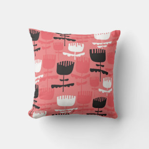 Abstrakte Tulpe Blume Silhouette nahtlos Muster Kissen