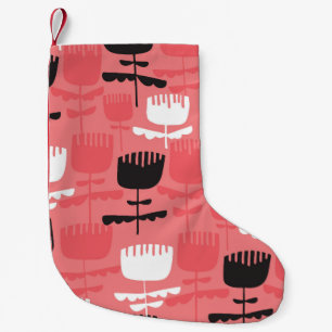 Abstrakte Tulpe Blume Silhouette nahtlos Muster Kleiner Weihnachtsstrumpf