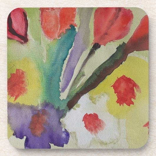 Abstrakte Tulpen und Frühlingsblumen Untersetzer a (Vorderseite)