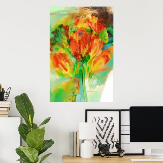 Abstrakte Tulpenstudie Poster (Heimbüro)