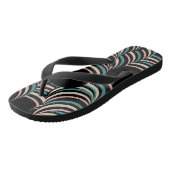 Abstrakte Tunnel-Wirbel Rosa grünes Schwarz Badesandalen (Schrägansicht)