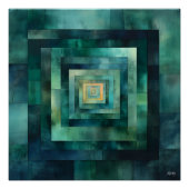 Abstrakte Tunnelkunst - Aquamarin und grün Poster (Vorderseite)