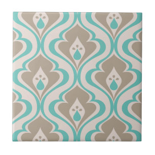Abstrakte Türkis-Taupe-Vintage-DIY-Dekoration Fliese