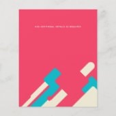 Abstrakte türkisblaue Korallenroter Hochzeitsempfa (Rückseite)