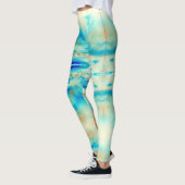 Abstrakte türkisblaue Wolken Leggings (Links)