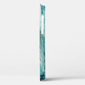 abstrakte türkisfarbene Acrylputzküste Case-Mate iPhone Hülle (Rückseite / Links)