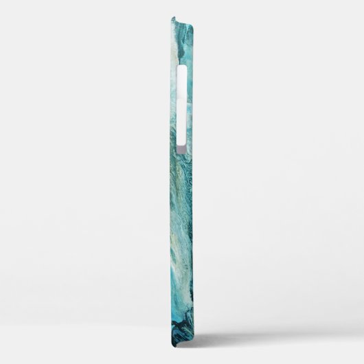 abstrakte türkisfarbene Acrylputzküste Case-Mate iPhone Hülle (Rückseite / Links)