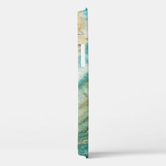 abstrakte türkisfarbene Acrylputzküste Case-Mate iPhone Hülle (Rückseite / Rechts)