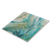 abstrakte türkisfarbene Acrylputzküste Fliese (Seite)