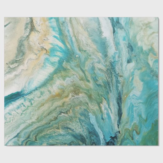 abstrakte türkisfarbene Acrylputzküste Geschenkpapier (Flach)