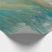abstrakte türkisfarbene Acrylputzküste Geschenkpapier (Ecke)