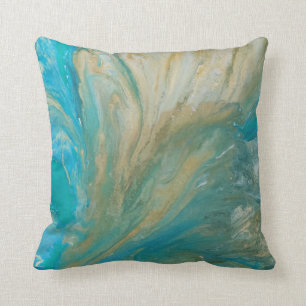 abstrakte türkisfarbene Acrylputzküste Kissen