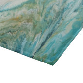 abstrakte türkisfarbene Acrylputzküste Schneidebrett (Ecke)