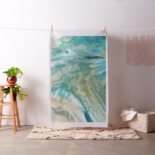 abstrakte türkisfarbene Acrylputzküste Stoff (Beispiel)