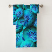 Abstrakte türkisfarbene Blasen Badhandtuch Set (Insitu)