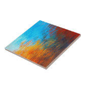 Abstrakte türkisfarbene Blau, Orange und Rot Fliese (Seite)