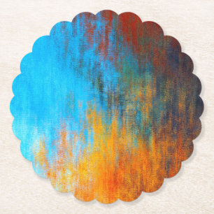 Abstrakte türkisfarbene Blau, Orange und Rot Untersetzer