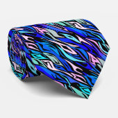 Abstrakte türkisfarbene Krawatte (Gerollt)