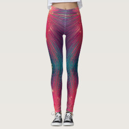 Abstrakte türkisfarbene  Linienmuster modern Leggings